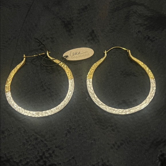 Gold and Silver Hoop Earrings by Lena Bernard - Picture 1 of 5